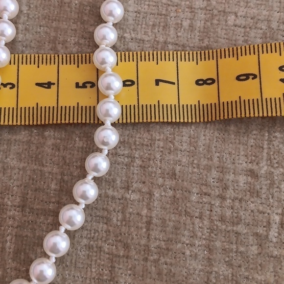 Gold Tone Faux Pearl Long Necklace - Picture 5 of 8